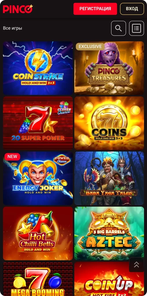 PINCO casino слоты